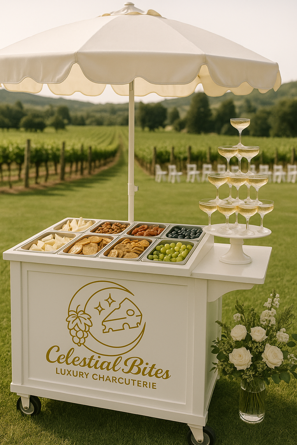 Celestial Bites Luxury Charcuterie Cart